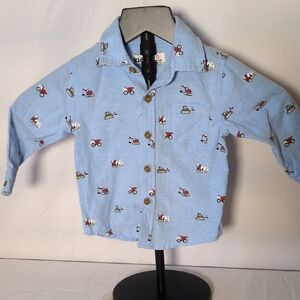 Kids HQ Shirt with Bulldozers Excavators Construction Theme